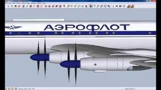 Sketchup Making an airplane model - Tupolev Tu-114