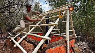 Building a Warm and Cozy Secret Shelter | Construction Bushcraft House | Stone Waterproof House