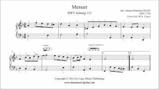 Bach : Menuet in D minor, BWV Anhang 132