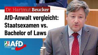 AfD-Anwalt vergleicht: Staatsexamen vs. Bachelor of Laws – Dr. Hartmut Beucker (AfD)