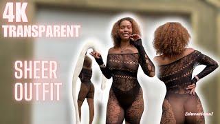 [4K] TRANSPARENT Amazon Outfit TRY ON Haul with MIRROR VIEW | Natural Curvy Body