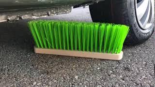 Crushing Crunchy & Soft Things by Car! EXPERIMENT Car vs Green Broom Head