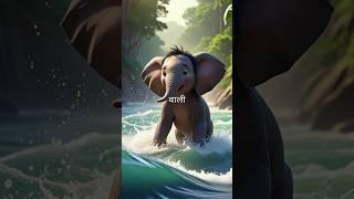 Mowgli finds a lost baby elephant #thejunglebook #cartoon #shorts #ytshorts