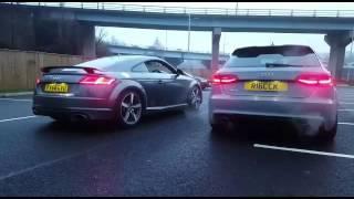 AUDI RS3 vs TTRS revs. Amazing sound!