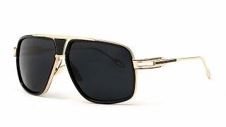 Aevogue black mirror finish polarized gold frame men's vintage sunglasses