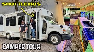 Traveling Nurse's INCREDIBLE Shuttle Bus Tiny Home on Wheels