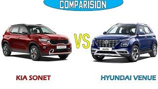 Kia Sonet vs Hyundai Venue Comparison Engine, Dimensions & Features