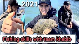 ufc light weight fighter Islam makhachev enjoying fishing skills with team khabib in usa