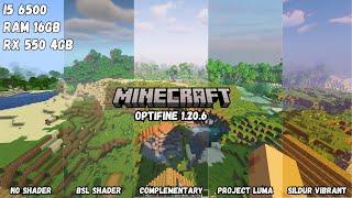 Minecraft Optifine 1.20.6 With Shader On I5 6500 RX 550 4GB || Test Game I5 6500 RX 550 4GB #1