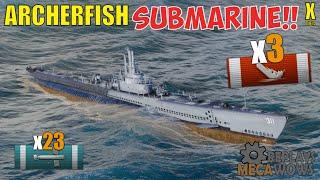 Submarine Archerfish 3 Kills & 136k Damage | World of Warships Gameplay