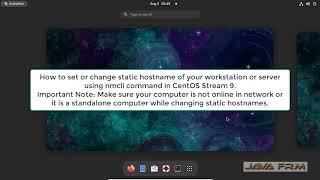 How to set or change static hostname using nmcli command in CentOS Stream 9