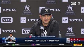 Aaron Boone recaps offensive stall in Game 2 vs. Angels