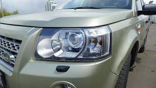 Land Rover Freelander 2 установка светодиодных би линз Optima Premium Bi LED и ангельских глазок.