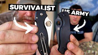 Survival Expert VS Army Veteran | What Knives Do They Carry?