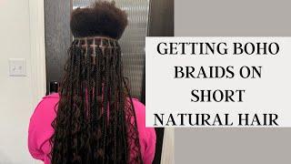 Getting boho braids on short natural hair