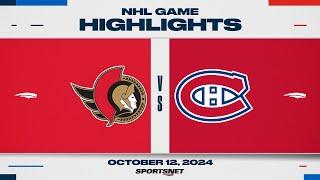 NHL Highlights | Senators vs. Canadiens - October 12, 2024