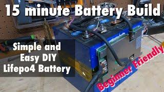 Build a 12v lifepo4 battery in 15 minutes.  Complete beginner friendly steps to create a battery