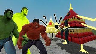 GREEN HULK -RED HULK VS BILL CIPHER in Garry's Mod [Gravity Falls]