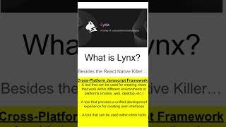 Lynx will Shake Up React and Other UI Frameworks for good!