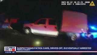 BODYCAM: Suspect rams stolen truck into 2 Pierce County patrol cars | FOX 13 Seattle