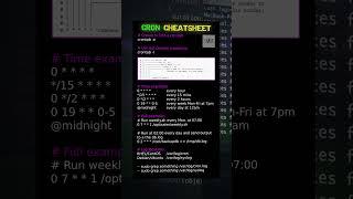 cron cheatsheet #linux