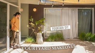 Courtyard Makeover｜A Zen Corner with DIY water fountain + Maple Tree rescue｜Mid-century Eichler Home