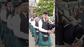 #scotlandthebrave as Dunnottar #pipesanddrums #march off at 2024 Stonehaven Feein' market #shorts