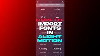 how to import fonts in #alightmotion