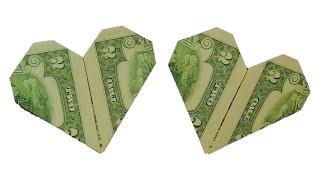 How to Make a Dollar Heart with a $2 Bill | Easy and Quick Tutorial.