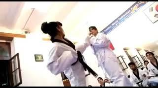 Taekwondo Girl Face Kicks