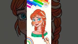 Draw FROZEN Anna Simple | How to Draw Elsa and Anna  #disney #FROZEN #princess