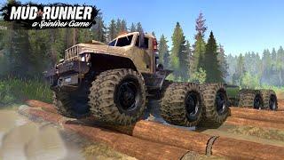 Spintires: MudRunner - CHABORZ 10x10 Monster Truck Test on a Difficult Track