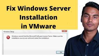 Windows cannot find the microsoft software license terms make sure the installation source vmware