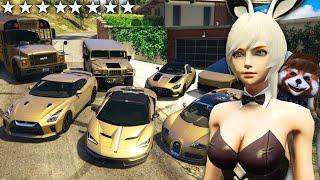 STEALING GOLDEN CARS WITH THE BUNNY GIRL FROM REAL LIFE IN GTA 5