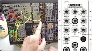 "Ostentatious Ostankino" Modulating Sequencers, a demo, & tutorial patch. Roto LFO in, Trigger Outs