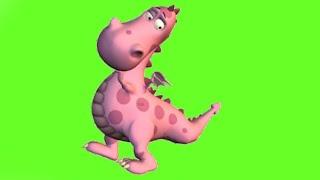 Dinosaur 3D cartoon green screen animation ll no copyright