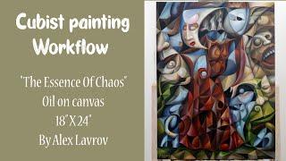 The Essence Of Chaos 2022 ( Cubist surreal painting Workflow Psychological symbolism Expressionism)