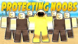 PROTECTING NOOBS IN BOOGA BOOGA | ROBLOX