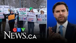 Large crowds protest Vice President J.D. Vance’s visit to Vermont