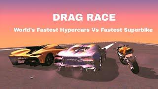 DRAG RACE World's Fastest Hypercars Vs Fastest Superbike Drag Race 1 Mile GTA San Andreas