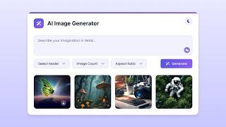  Build AI Image Generator in HTML CSS & JavaScript | Text-to-Image Generator in JavaScript