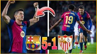 BARÇA 5-1 SÉVILLE MANITA ! LEWANDOWSKI DOUBLÉ ! GAVI DE RETOUR LE BARÇA EST PRÊT !