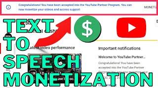 Text To Speech Channel Monetization [100% Proff] Does Youtube Monetize Text To Speech Videos?