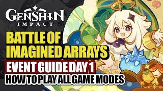 How To Play Battle Of Imagined Arrays Complete Event Guide Day 1 (All Modes) | Genshin Impact 5.7