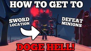 DOGE HELL! HOW to FIND THE SWORD & DEFEAT EVIL DOGE MINION GUARDIANS (DOGECOIN MINING TYCOON ROBLOX)