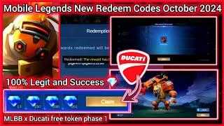 3 Mobile Legends Redeem Codes October 13 2024 - MLBB diamond Codes x Ducati phase 1 -Bruno Skin code