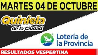 Resultados Quinielas Vespertinas de la Ciudad y Buenos Aires, Martes 4 de Octubre