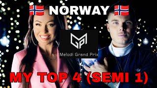  My Top 4 | Semi-Final 1 - Norway Eurovision 2020 (MGP 2020) 