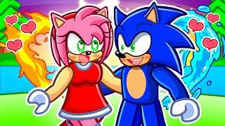 Fire Amy Girl and Water Sonic Love Story in Roblox