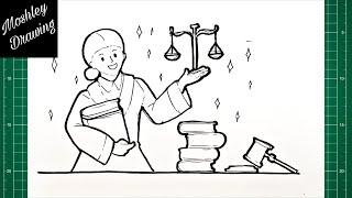 How to Draw a Lawyer Step by Step